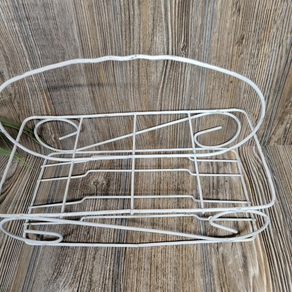 Vintage MCM Tumbler Carrier White Wire Cocktail Drinking Glass Caddy - Picture 3 of 6